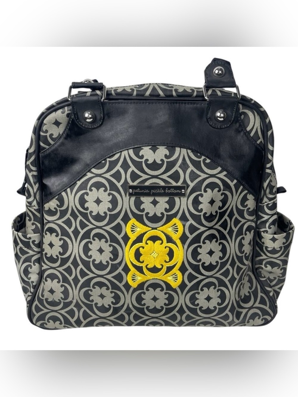 Petunia Pickle Bottom Baby Diaper Bag Black Grey